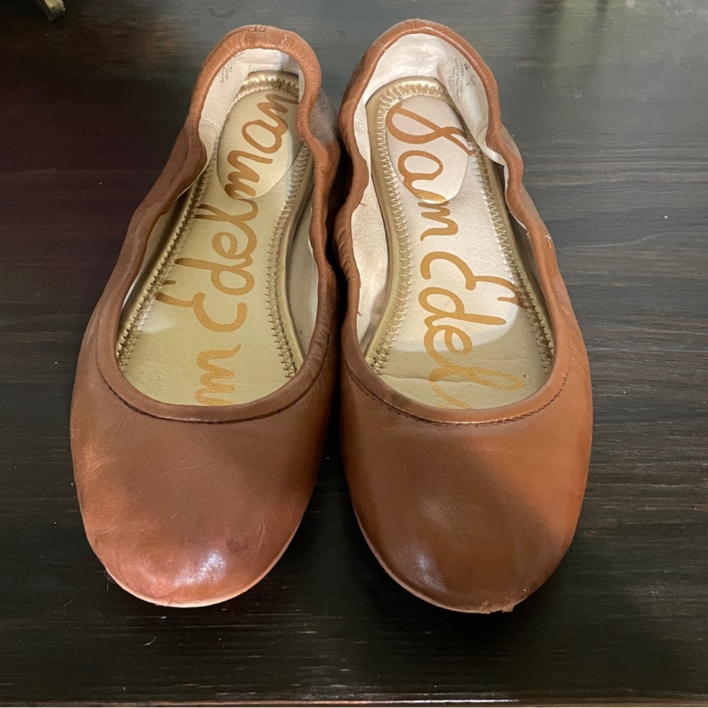 Sam Edelman Fritz Ballet Flats leather cognac size 8
